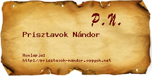 Prisztavok Nándor névjegykártya